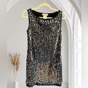 PAPILLION BLANC Sequin Blingy Slip Dress Y2K M